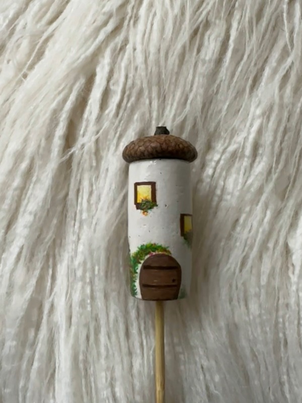 Wine Cork Cottage Plant Stake