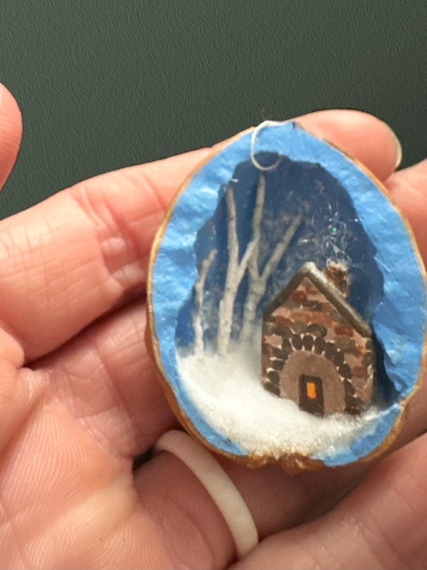 Stone Cabin Walnut - Clay Sculpture Mixed Media