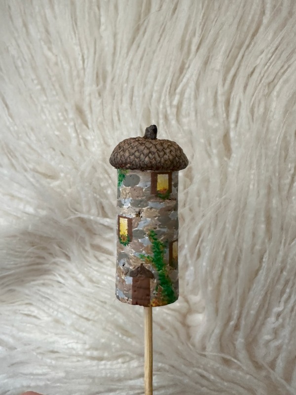 Wine Cork Stone Castle Plant Stake